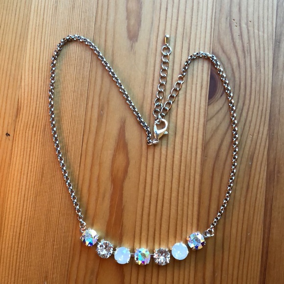 White Opal + AB Crystal Necklace - Picture 9 of 15